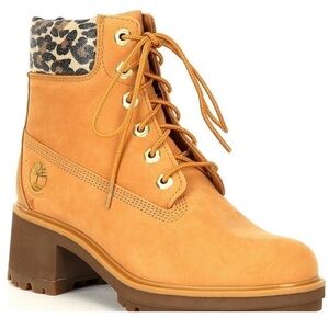 Timberland Kinsley Leopard trim boots size 9.5 - worn less than an hour LIKE NEW